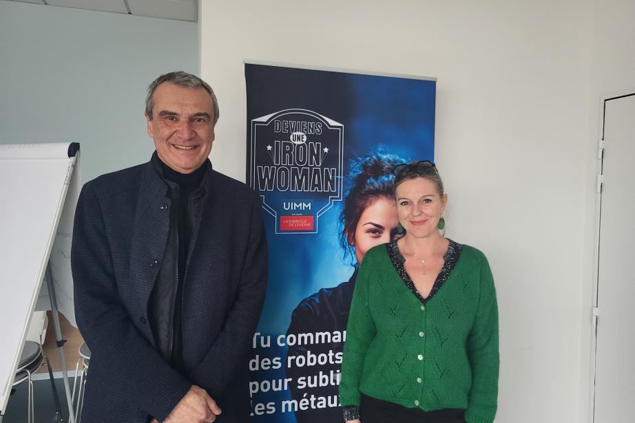 Bruno Bergoend, président de l'UIMM Occitanie et Marie Cancel, référente dispositif conventionnel à l’UIMM Occitanie. (Photo Dorian Alinaghi Entreprises Occitanie)