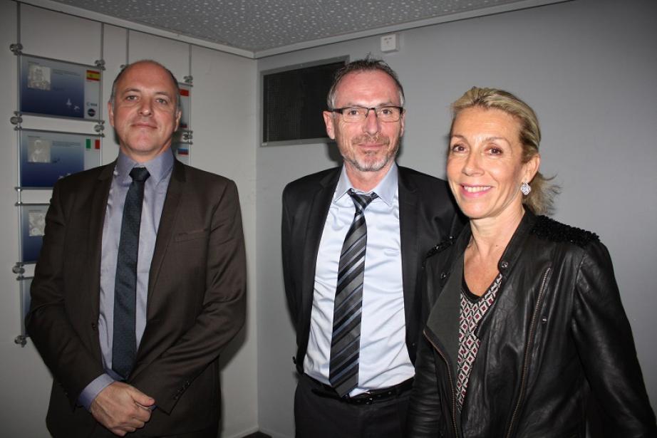 Jean-Michel Evin, DG des services de SMTC-Tisséo, Vincent Georjon, DG adjoint de Toulouse Aerospace Express et Nathalie Bodet, membre du comité directeur du Medef 31 et membre du Codef. Jean-Michel Evin, DG des services de SMTC-Tisséo, Vincent Georjon, DG adjoint de Toulouse Aerospace Express et Nathalie Bodet, membre du comité directeur du Medef 31 et membre du Codef.