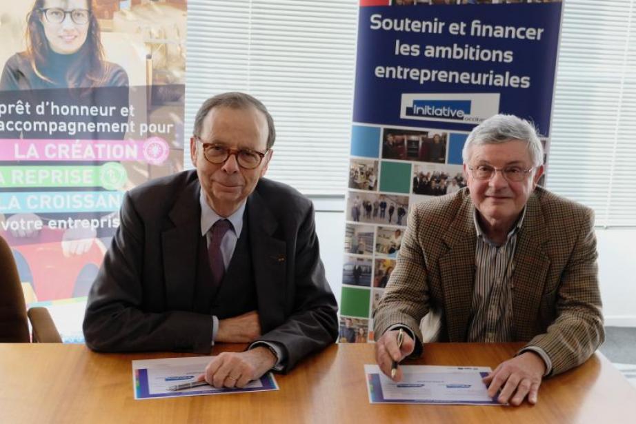 L.Schweitzer, président d'Initiative France, et G.Morange, président d'Initiative Occitanie. 
