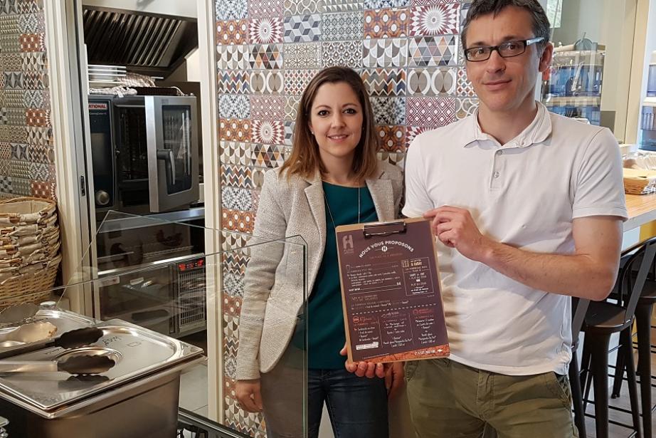 Valentine Clédat, manageuse du restaurant et Benoit Hournon, initiateur du projet Valentine Clédat, manageuse du restaurant et Benoit Hournon, initiateur du projet