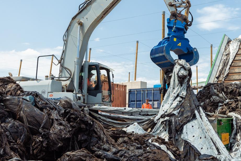 Plasticlean a ouvert à Vendargues (Hérault), près de Montpellier, la première unité de recyclage des films plastiques de paillage de France (Photo : Plasticlean)