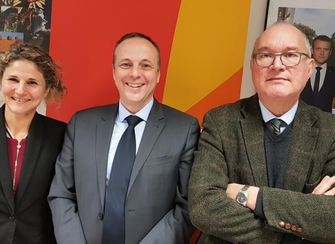 Virginie Nègre, responsable du service santé-sécurité, référent régional PRST 3, Christophe Lerouge, directeur régional de la Direccte, Michel Ducros directeur Haute-Garonne