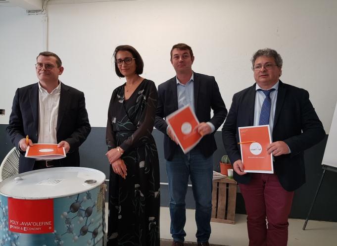 Jean Dokhelar, directeur de l’Urssaf MP, Lamya Benkirane, dirigeant du Village by CA Toulouse, Edouard Forzy, dirigeant de la Mêlée, Philippe Farenc de l’Ecole des Mines d’Albi-Carmaux.