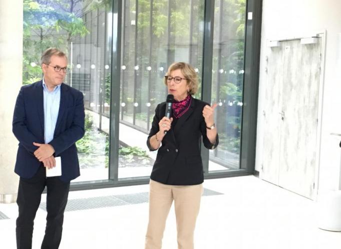 Pierre-Marie Hanquiez, président du Medef 31 et Geneviève Fiorazo, présidente de l'IRT Saint-Exupéry