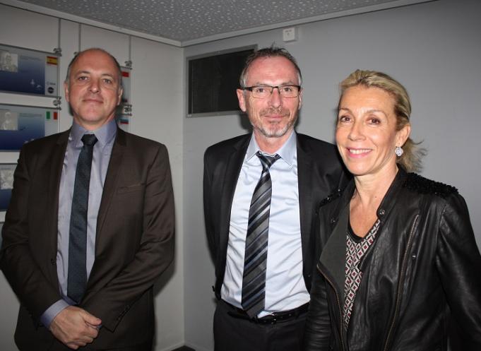 Jean-Michel Evin, DG des services de SMTC-Tisséo, Vincent Georjon, DG adjoint de Toulouse Aerospace Express et Nathalie Bodet, membre du comité directeur du Medef 31 et membre du Codef.