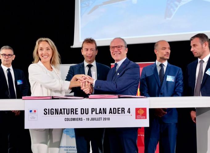 La signature du Plan Ader 4 © Jean-Jacques Ader - Région Occitanie